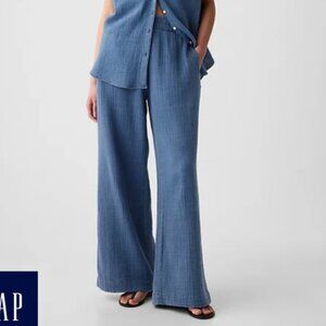 Gap  High Rise Crinkle Gauze Wide-Leg Pants